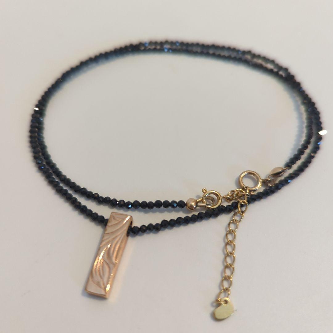 ハワイアンジュエリー　オニキス　ピンクゴールド　ネックレス