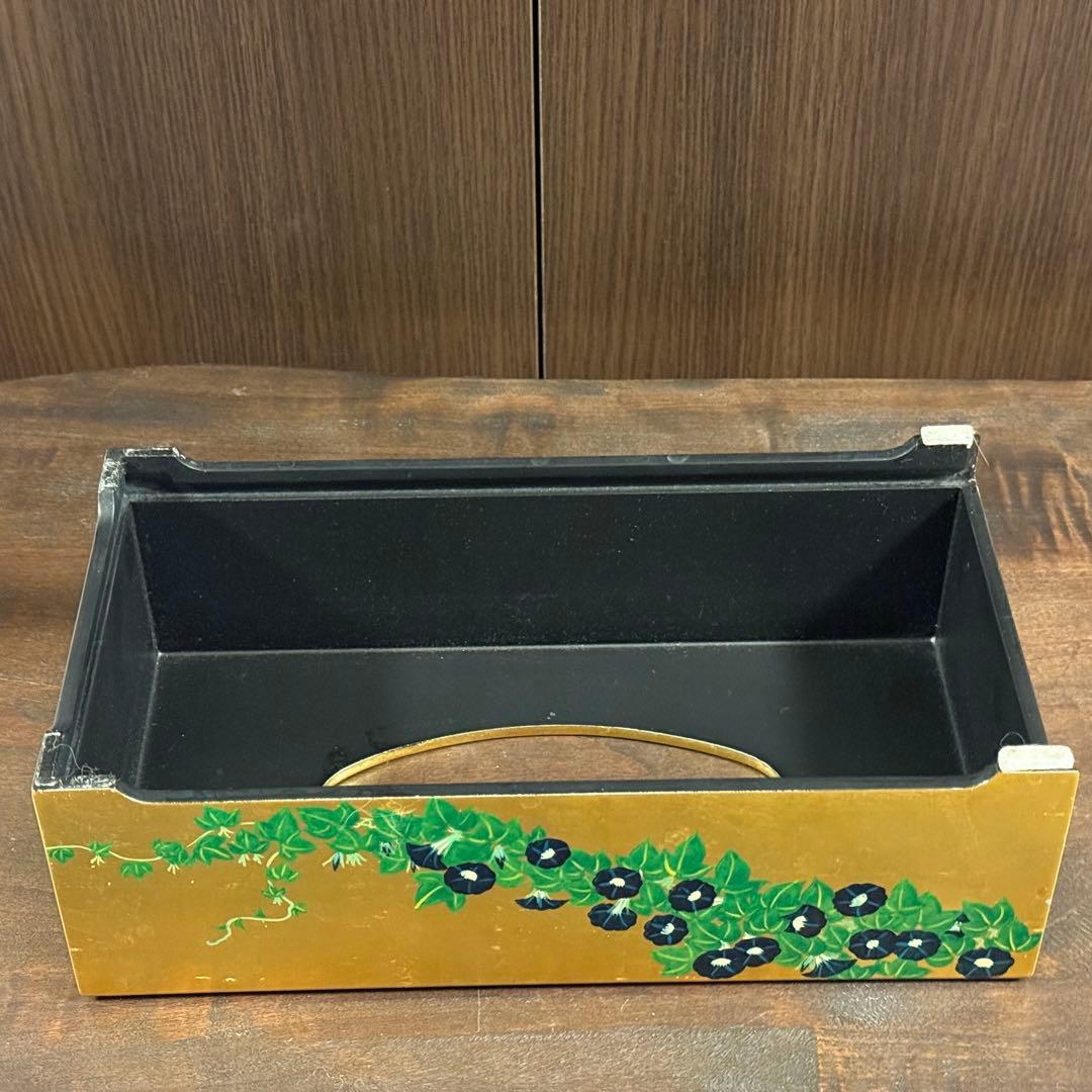 特製 漆絵ティッシュボックス　鈴木其一「朝顔」