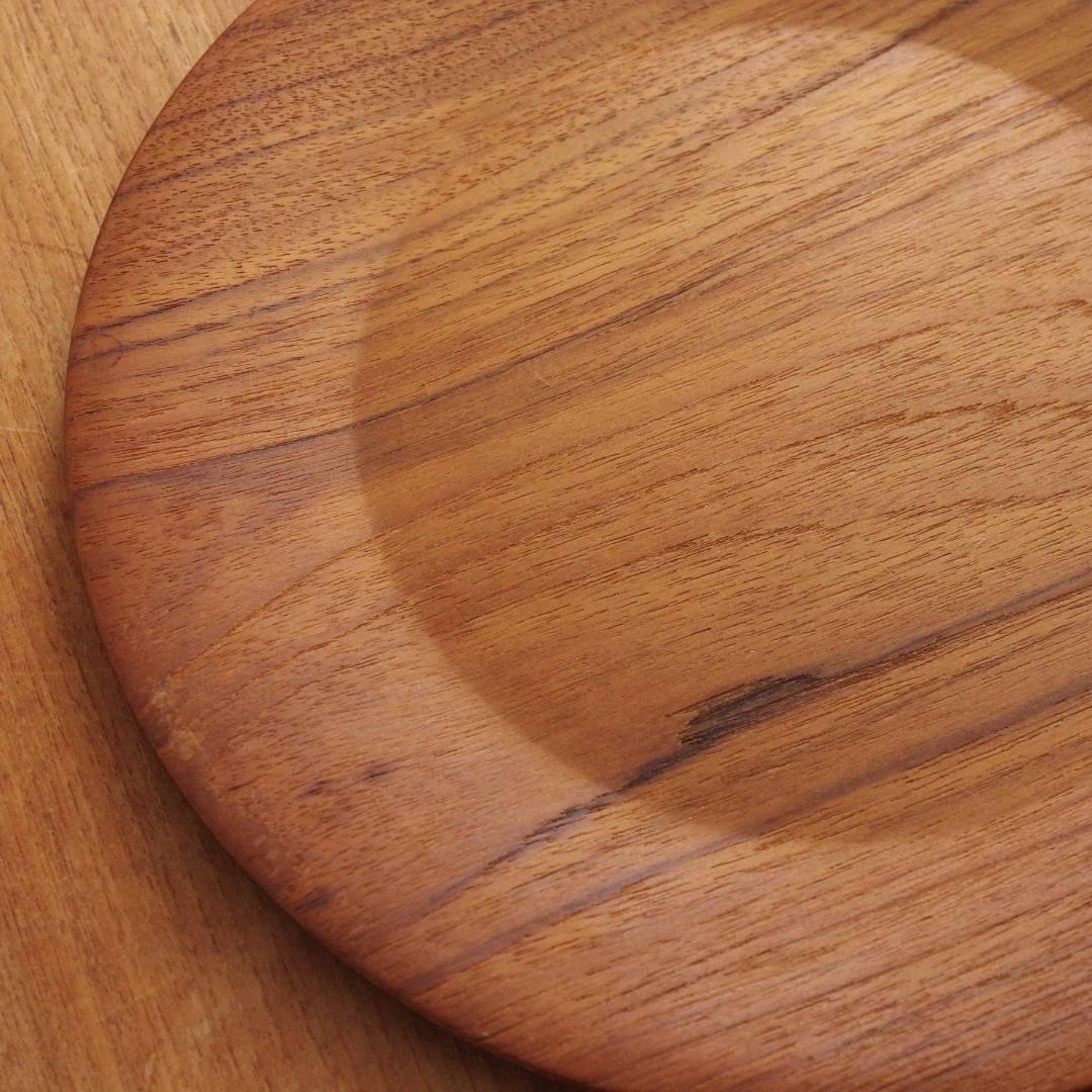 27.5cm デンマーク製 チーク 木製 トレイ プレート チークプライウッド