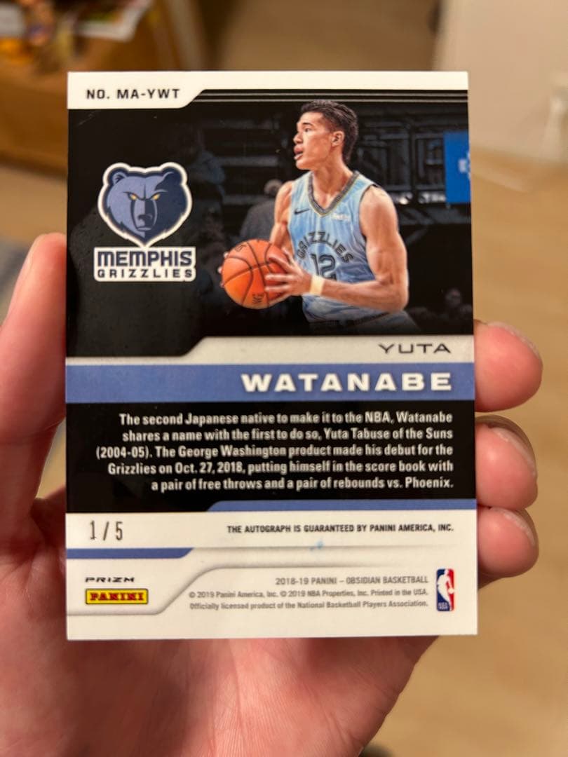 2018-2019 渡邊雄太 サインカード【世界に5枚】 NBA 大谷翔平 - メルカリ