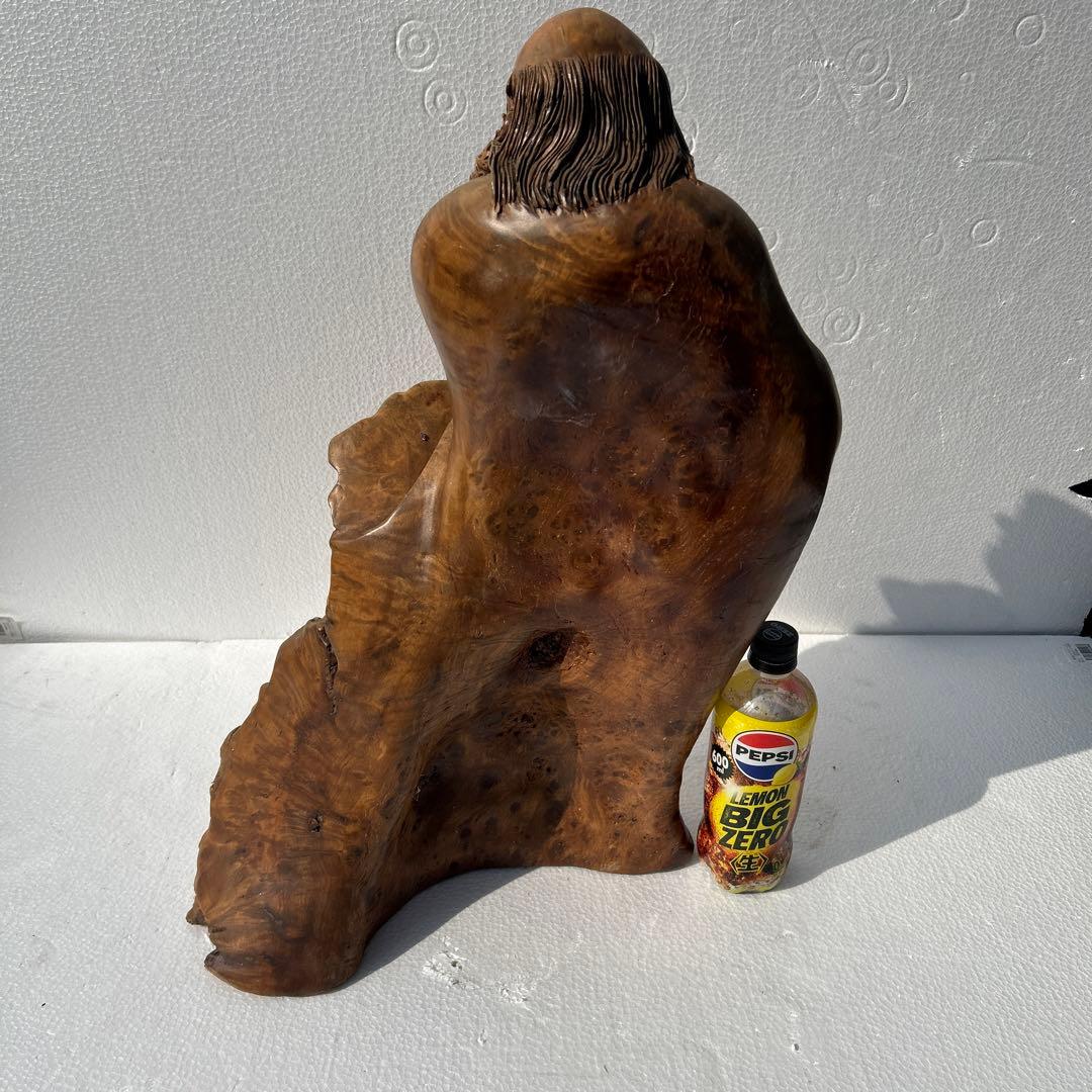 木製達磨太子像 彫刻 60センチ　木の節彫刻