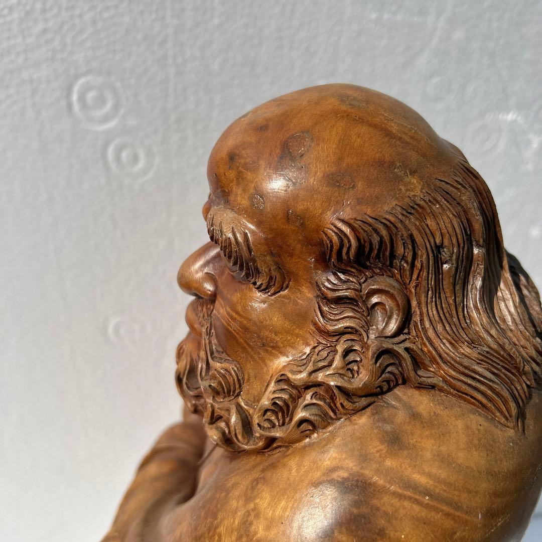 木製達磨太子像 彫刻 60センチ　木の節彫刻