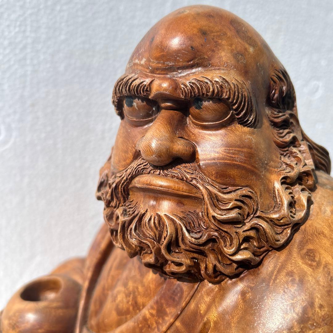 木製達磨太子像 彫刻 60センチ　木の節彫刻