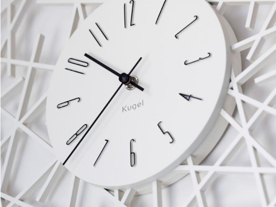 kugel モダン壁掛け時計 ホワイト