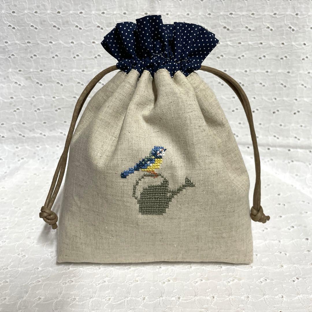 クロスステッチ 完成品 巾着ポーチ サモイロフ S-59