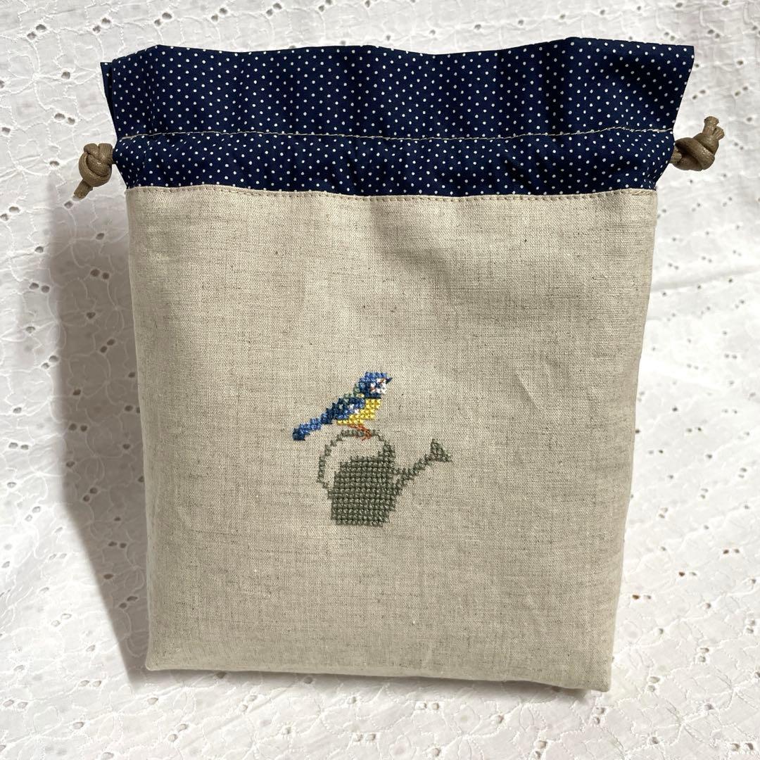 クロスステッチ 完成品 巾着ポーチ サモイロフ S-59