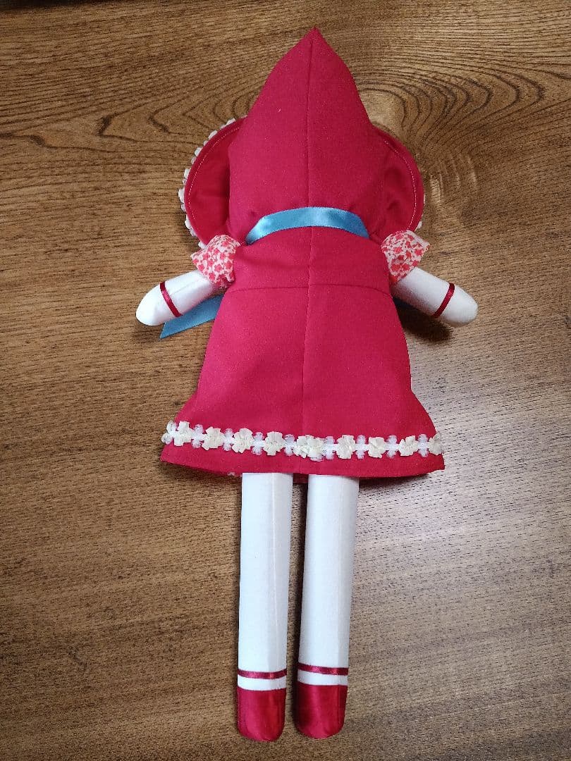 文化人形 ブラブラ人形 レトロモダン:花柄ドレスの布製ドール