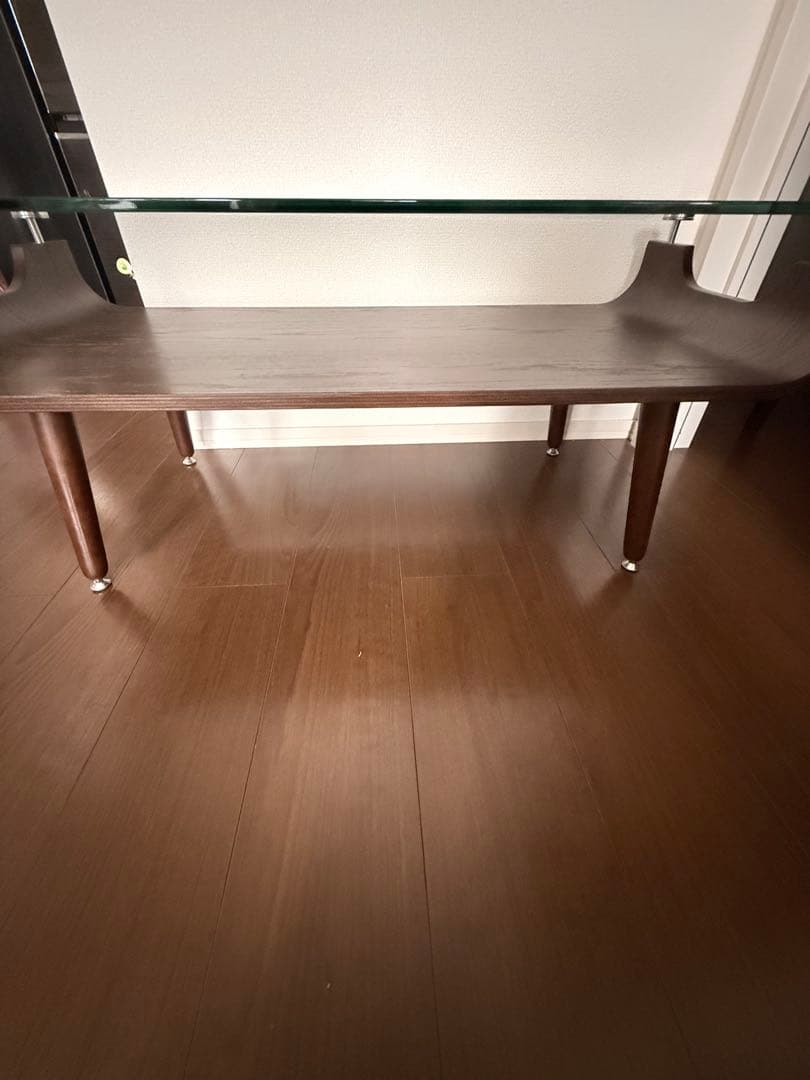 ニトリ センターテーブル（ノルディック2 9645 DBR）ガラステーブル