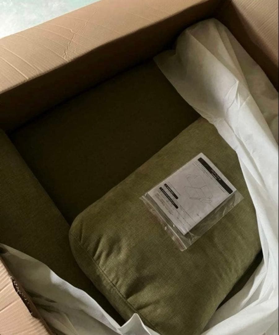 新品　ゆったりワイドソファ 1人掛け　グリーン　1.5p ソファー