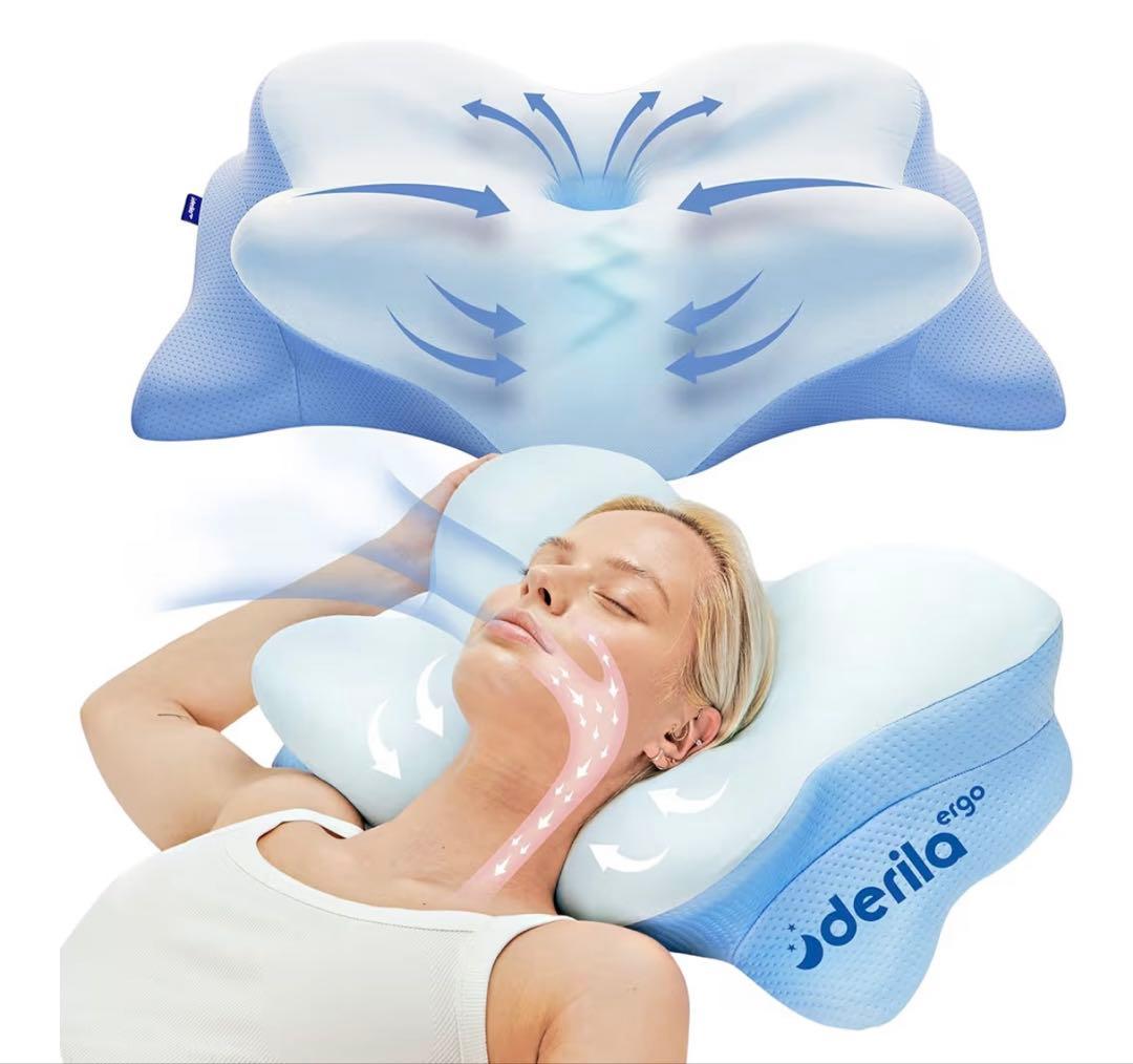 デリラエルゴ　Derila Ergo頚椎ネックピロー 輪郭形状記憶 横向き寝枕②