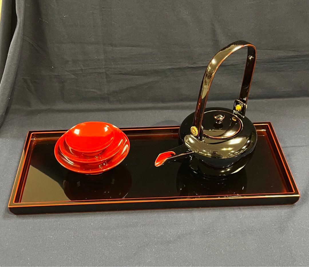 越前漆器■越前塗　屠蘇器　長角尺2　溜★国産★天然木・本漆【新品】