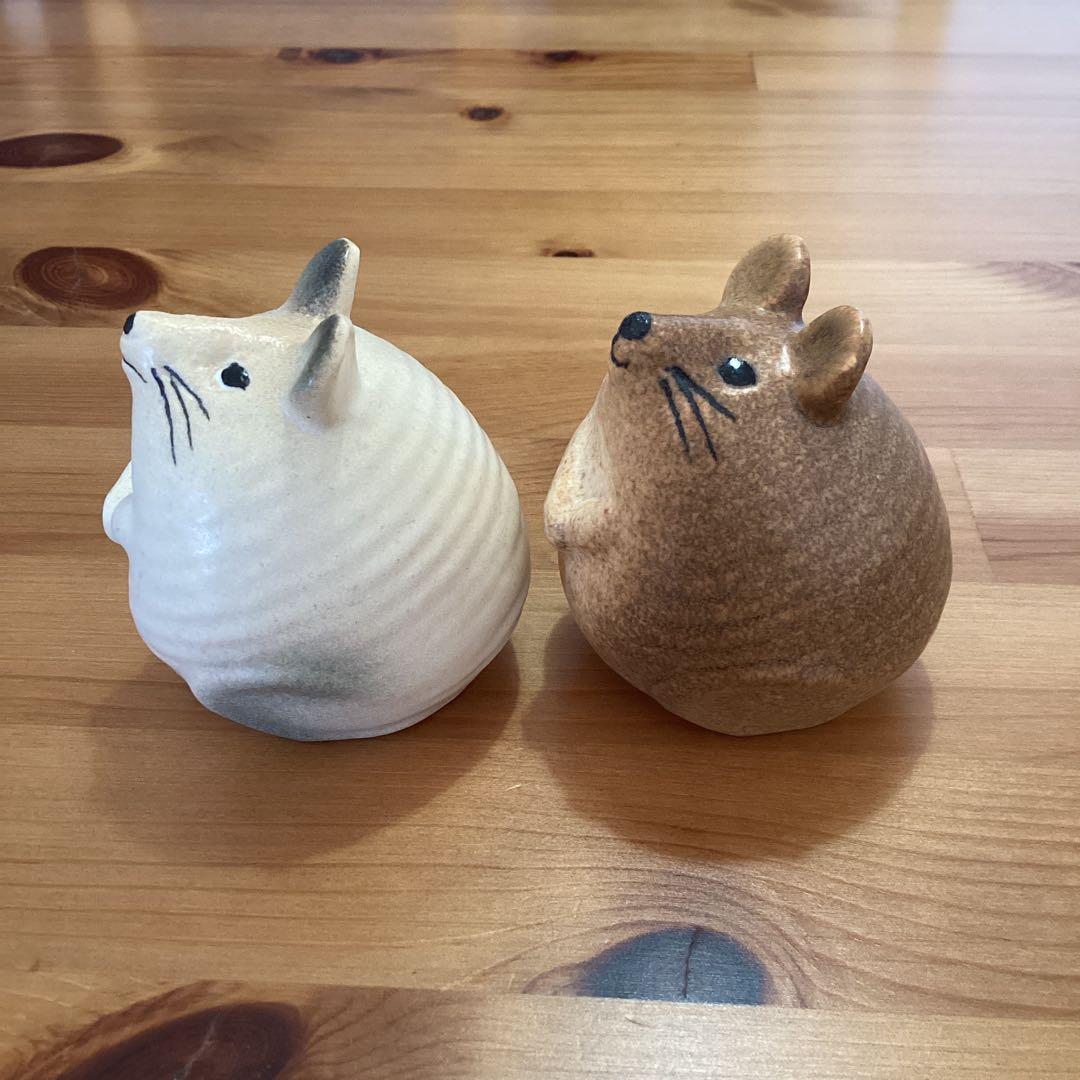 リサラーソン 3匹のねずみ 2体セット ホワイト ブラウン