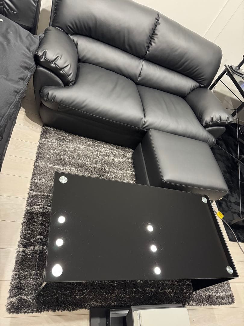 【期間限定価格！！】ローテーブル デスク ガラス ブラック【廃盤】