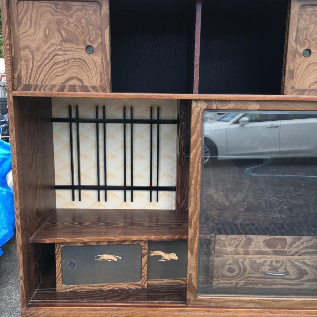 昭和レトロ和家具 飾り棚 茶箪笥 アンティーク収納棚 古民家 和室 茶室 食器棚