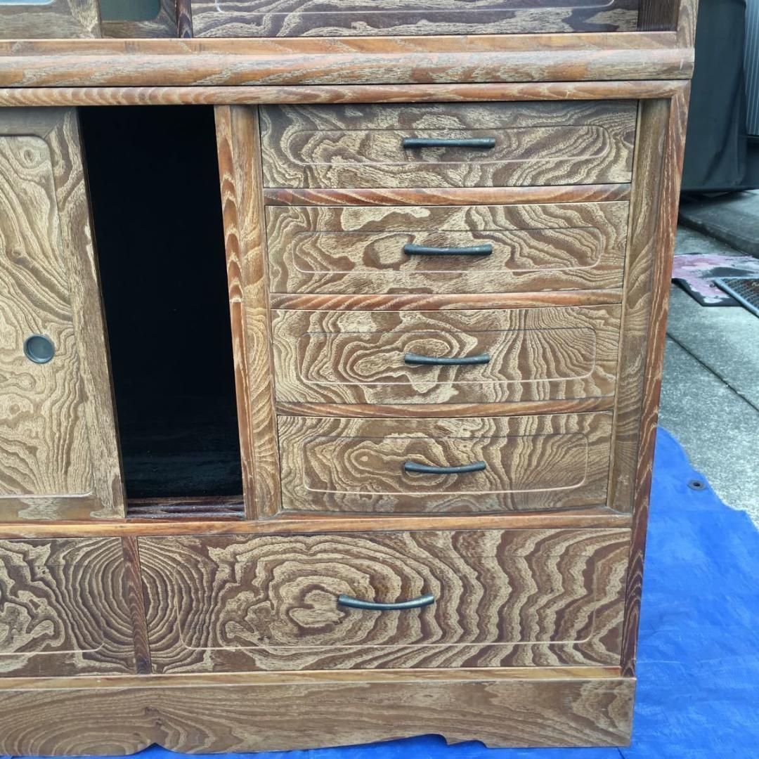 昭和レトロ和家具 飾り棚 茶箪笥 アンティーク収納棚 古民家 和室 茶室 食器棚