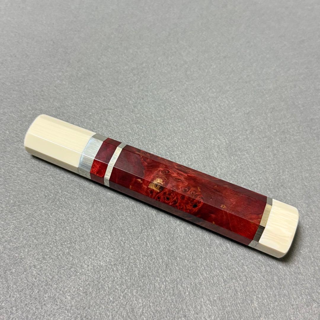 三段銀巻 人工象牙 柳刃330 スタビライズドウッド 柳刃尺一 包丁の柄f