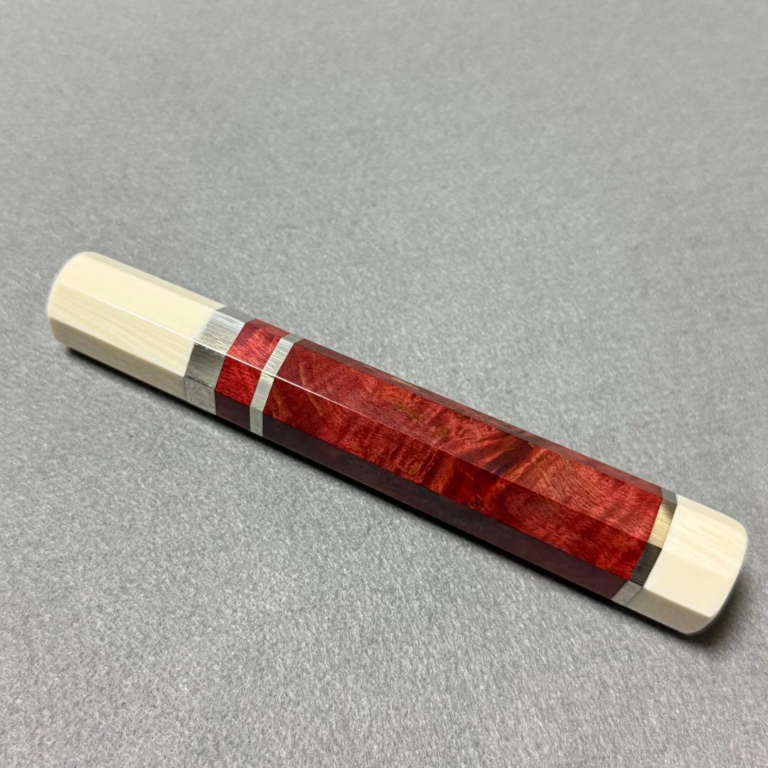 三段銀巻 人工象牙 柳刃330 スタビライズドウッド 柳刃尺一 包丁の柄f