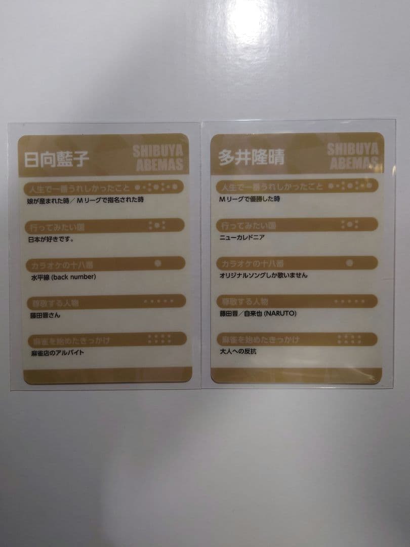 M.LEAGUEウエハースコレクトボックスvol.2渋谷Abemas2名セット - メルカリ