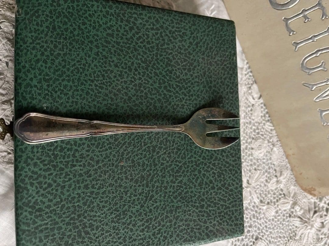 【お42】30 フランス　アンティーク　オイスター　フォーク　メッキ