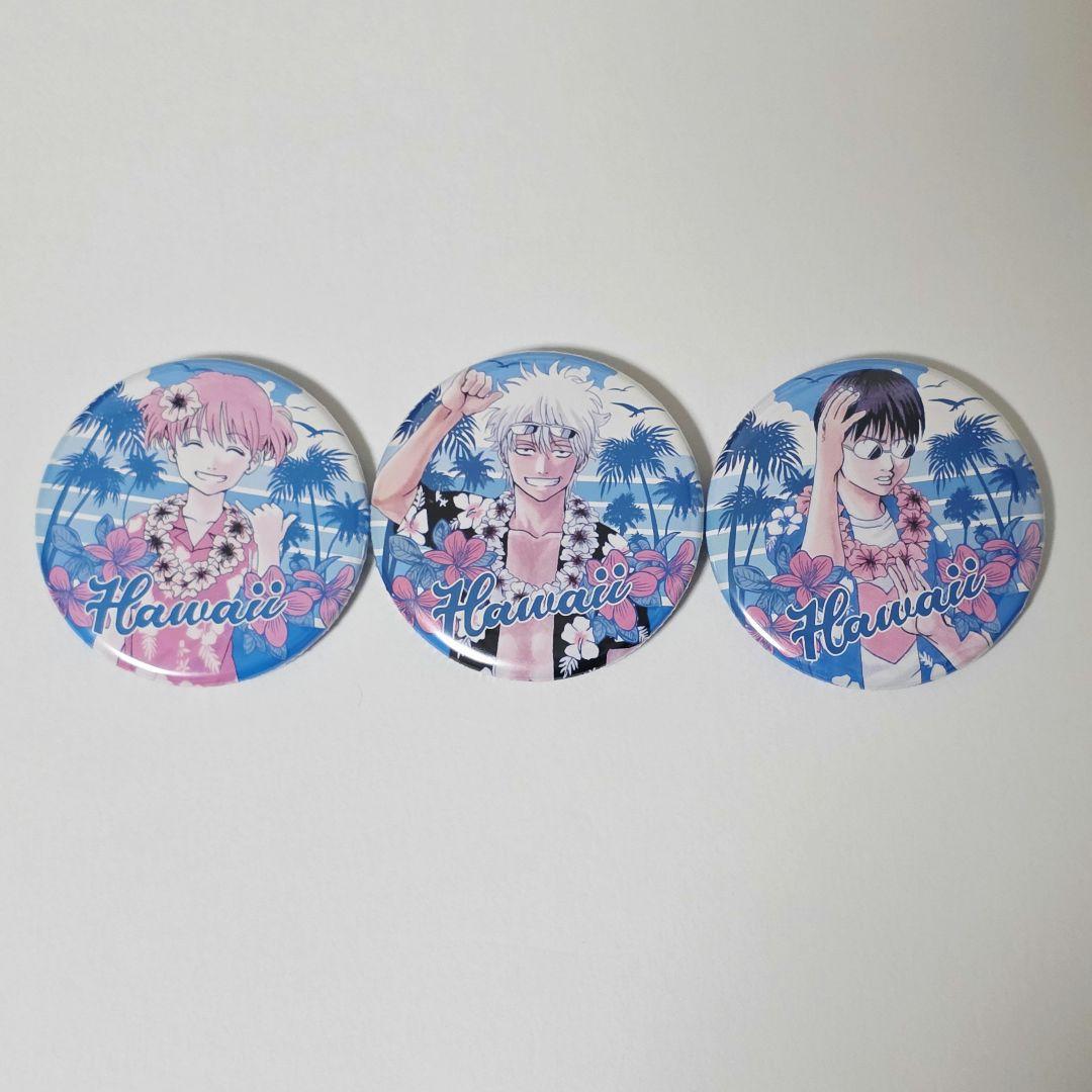 銀魂 大銀魂展 ハワイ缶バッジ 坂田銀時 志村新八 神楽 - メルカリ