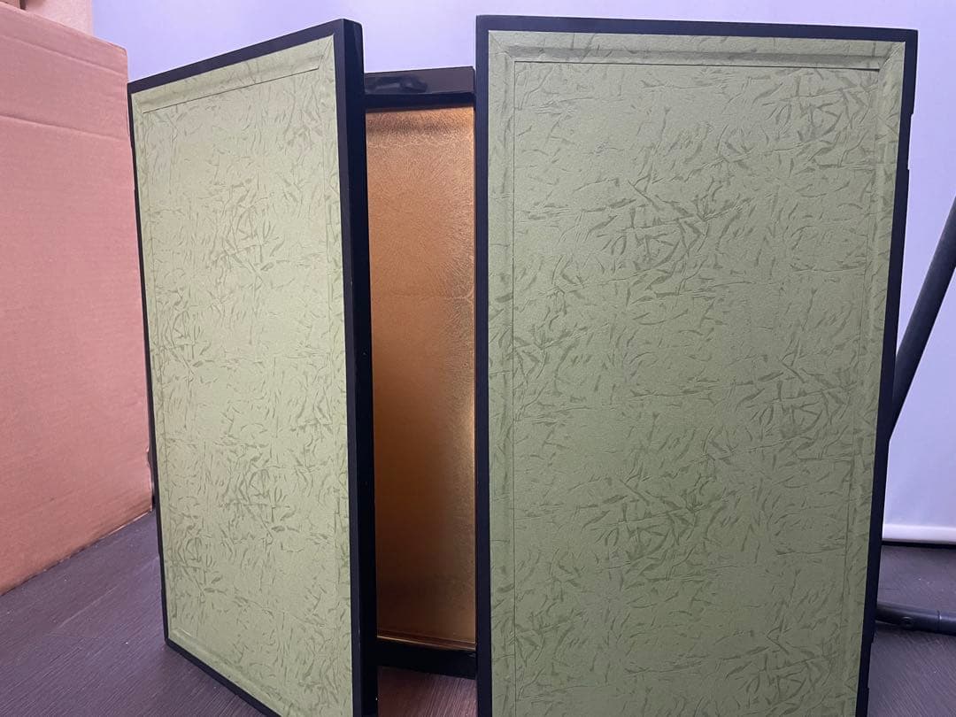 五月人形　兜飾り 伊達政宗 金沢箔金箔押屏風