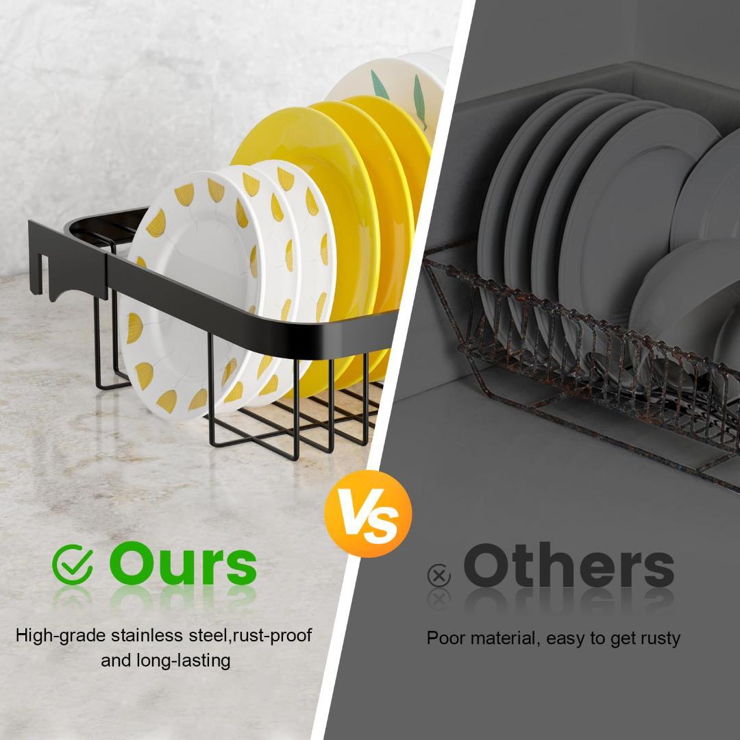 省スペース 水切りラック キッチンアクセサリー 伸縮式