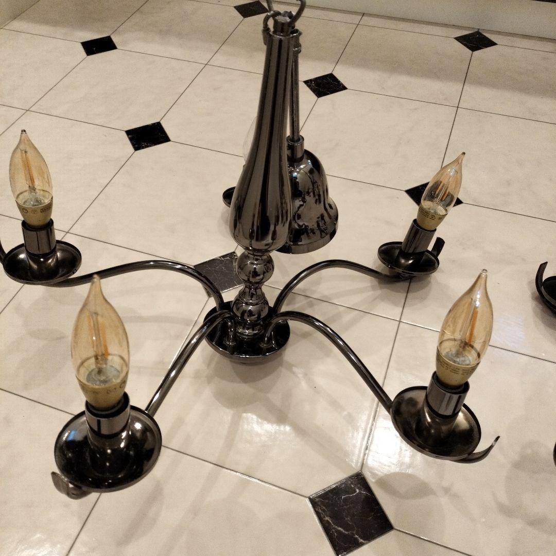 FrancFrancフランフラン シャンデリア 2個セット+シーリングメダリオン