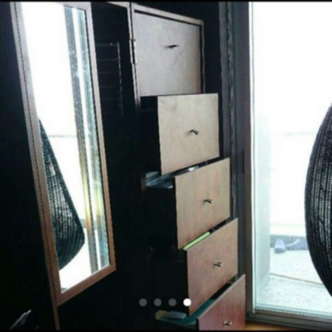 HALO レザー キャビネット ブラウン 洋服タンス