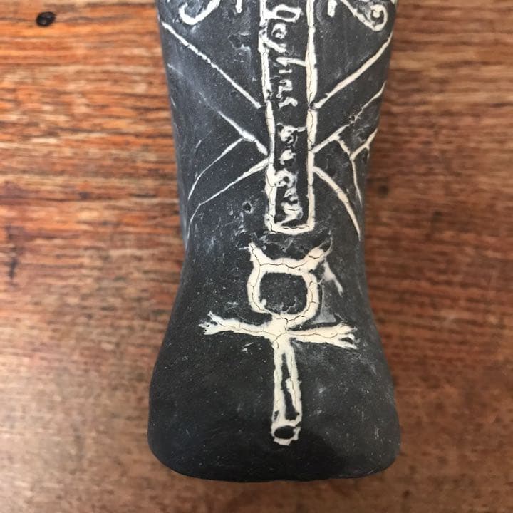 妻の作った ファラオの棺 猫ミイラ 蓋物 陶芸 スプーン