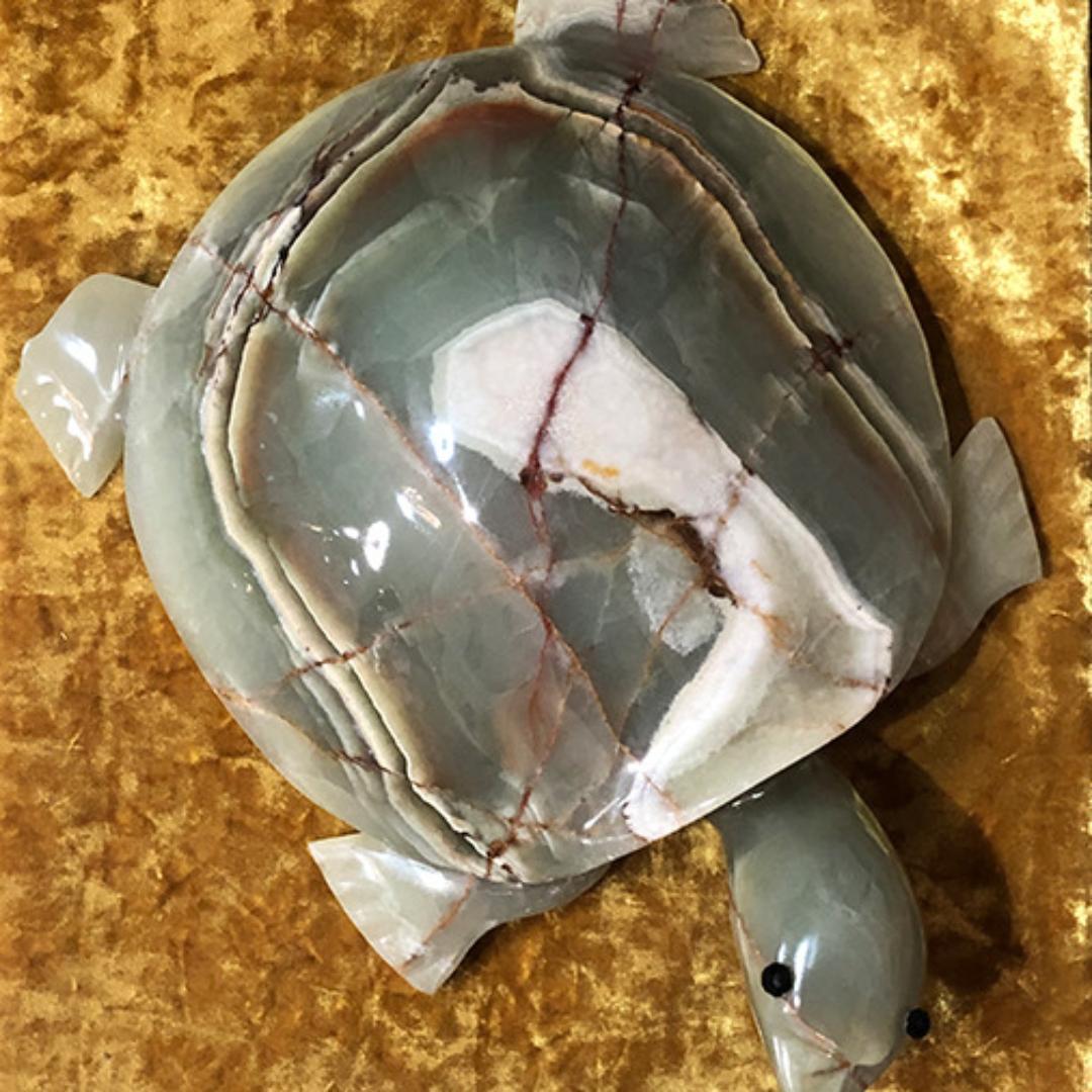 送料無料！風水効果！ビッグサイズ・オニキス亀