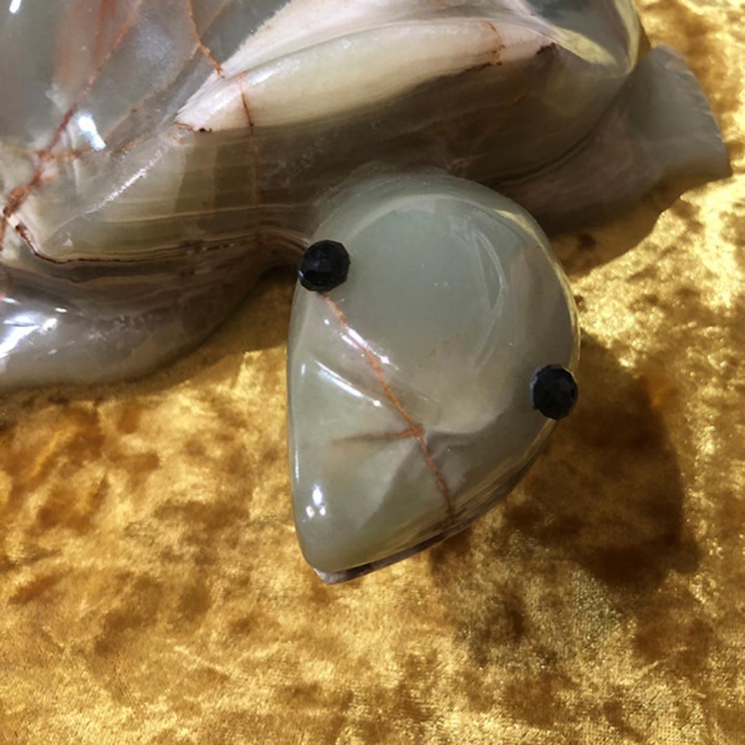 送料無料！風水効果！ビッグサイズ・オニキス亀