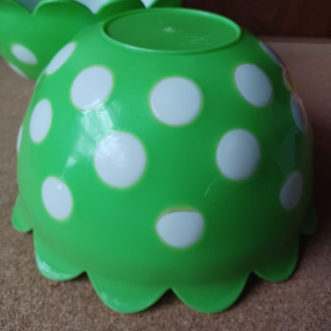 昭和レトロポップ　NKC　フラワー型プラスチックボウル水玉柄　6点　赤黄色黄緑