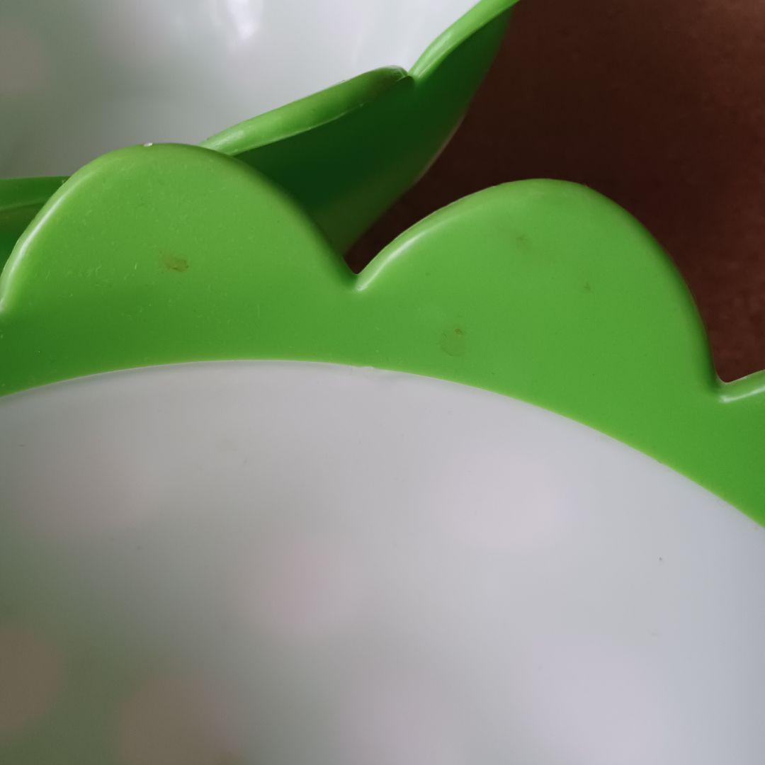 昭和レトロポップ　NKC　フラワー型プラスチックボウル水玉柄　6点　赤黄色黄緑