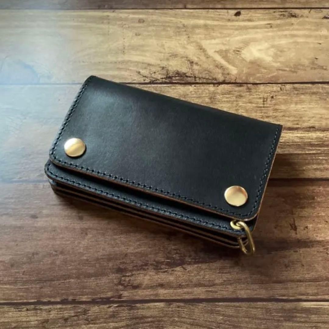 【わぽ】COW CRUSTトラッカーウォレット150【お札を折らずに収納】