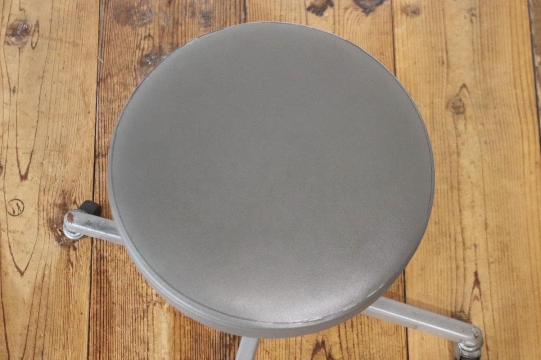 レトロ キャスタースツール 丸椅子 回転 昇降 学校 合皮 オフィス A