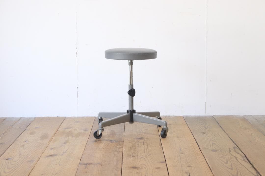 レトロ キャスタースツール 丸椅子 回転 昇降 学校 合皮 オフィス A