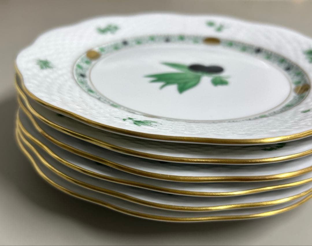 美品Herend HA 517 中皿 19cm 金彩 ヘレンドアピシウスのハーブ