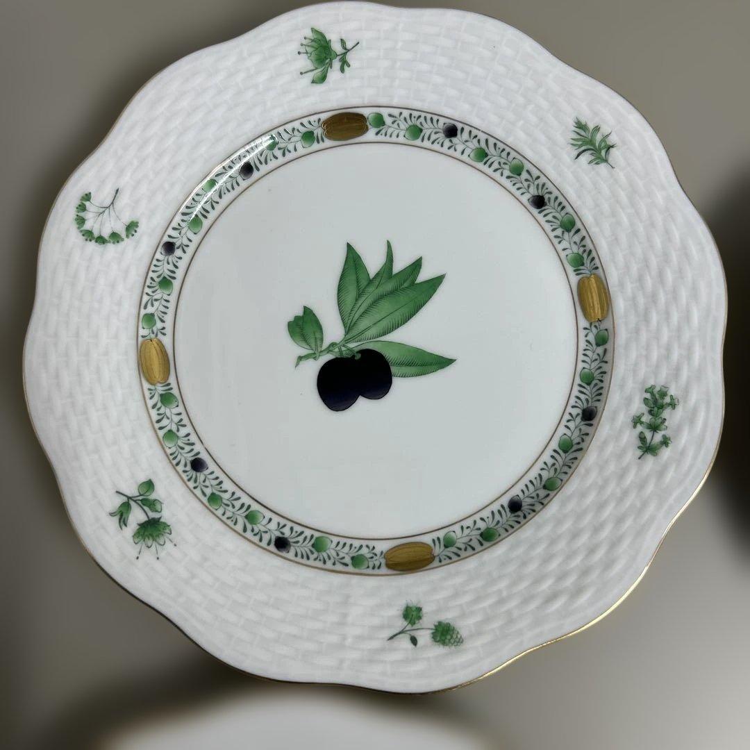 美品Herend HA 517 中皿 19cm 金彩 ヘレンドアピシウスのハーブ