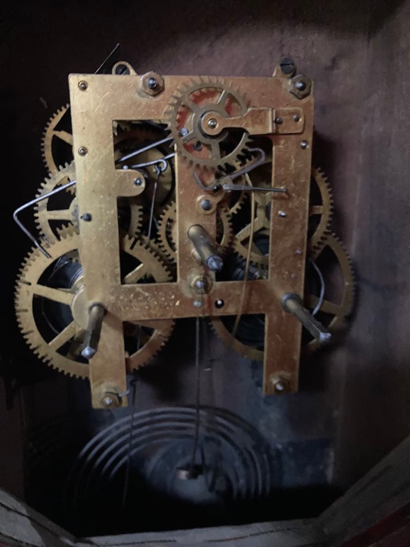 アンティーク名古屋時計製造 8日巻 ボンボン柱時計 稼働中