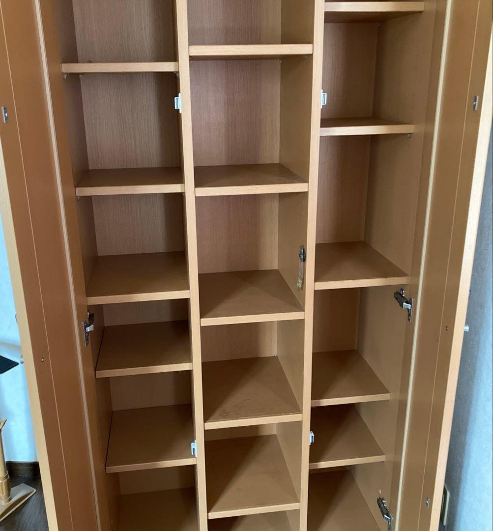 木製ガラス扉本棚 高さ約180cm