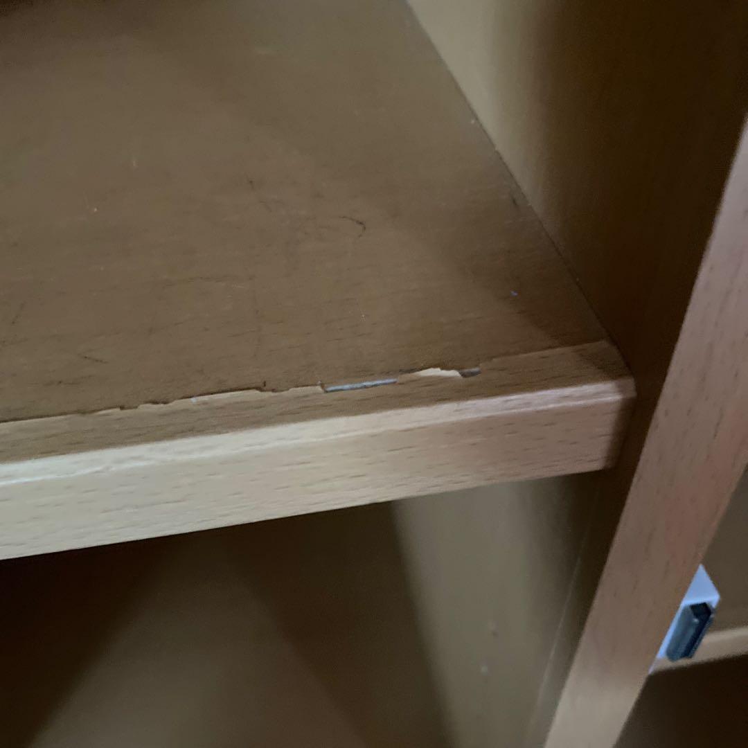 木製ガラス扉本棚 高さ約180cm