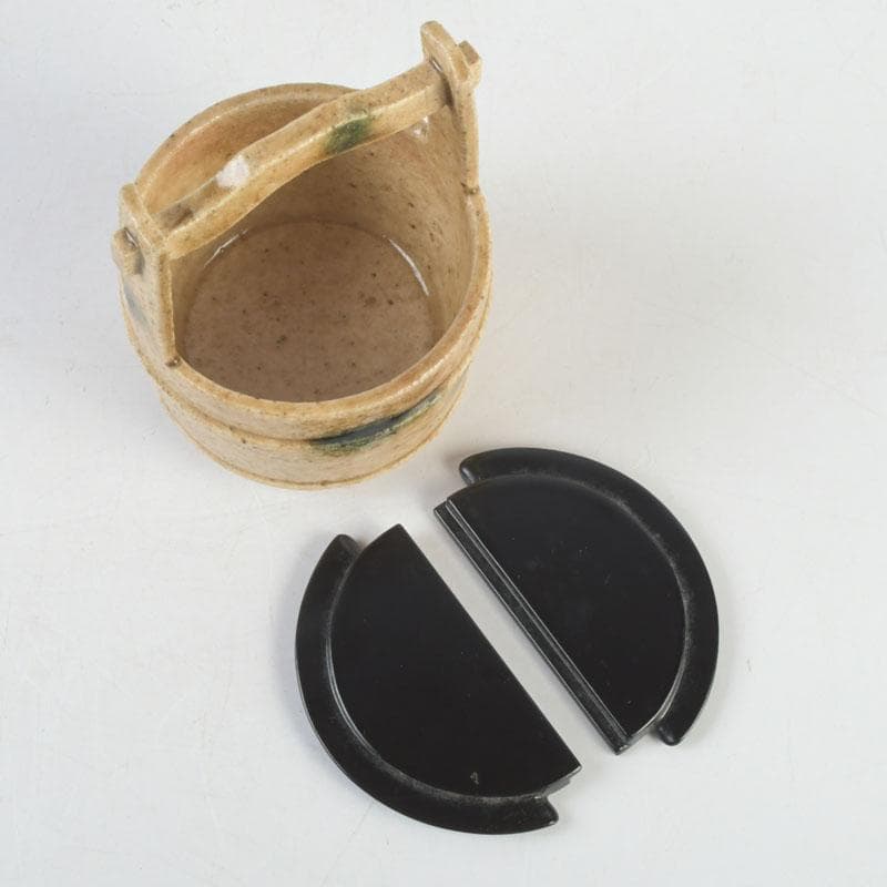 茶道具 瀬戸焼 黄瀬戸 加藤連瓶造 手桶茶入 共箱 V 9684の通販はau PAY