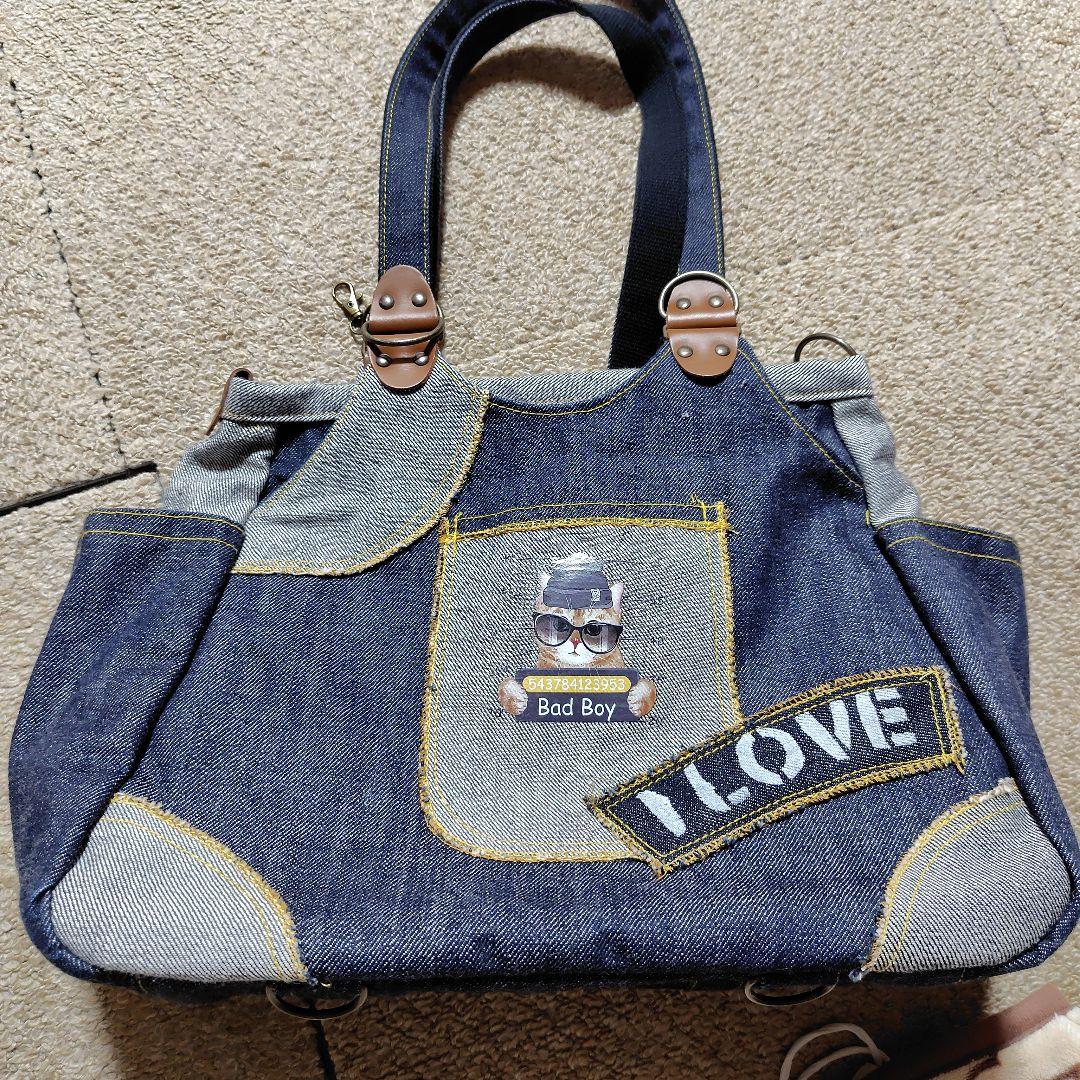 値下げ★ 3wayバッグ 岡山デニム 猫 茶トラ