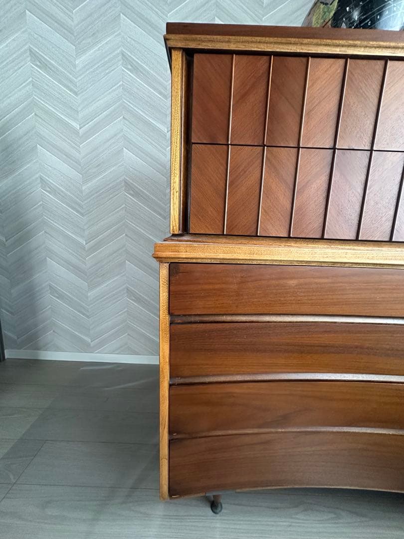 【最終値下】60s ビンテージ　ミッドセンチュリー ウォールナット材 6段タンス