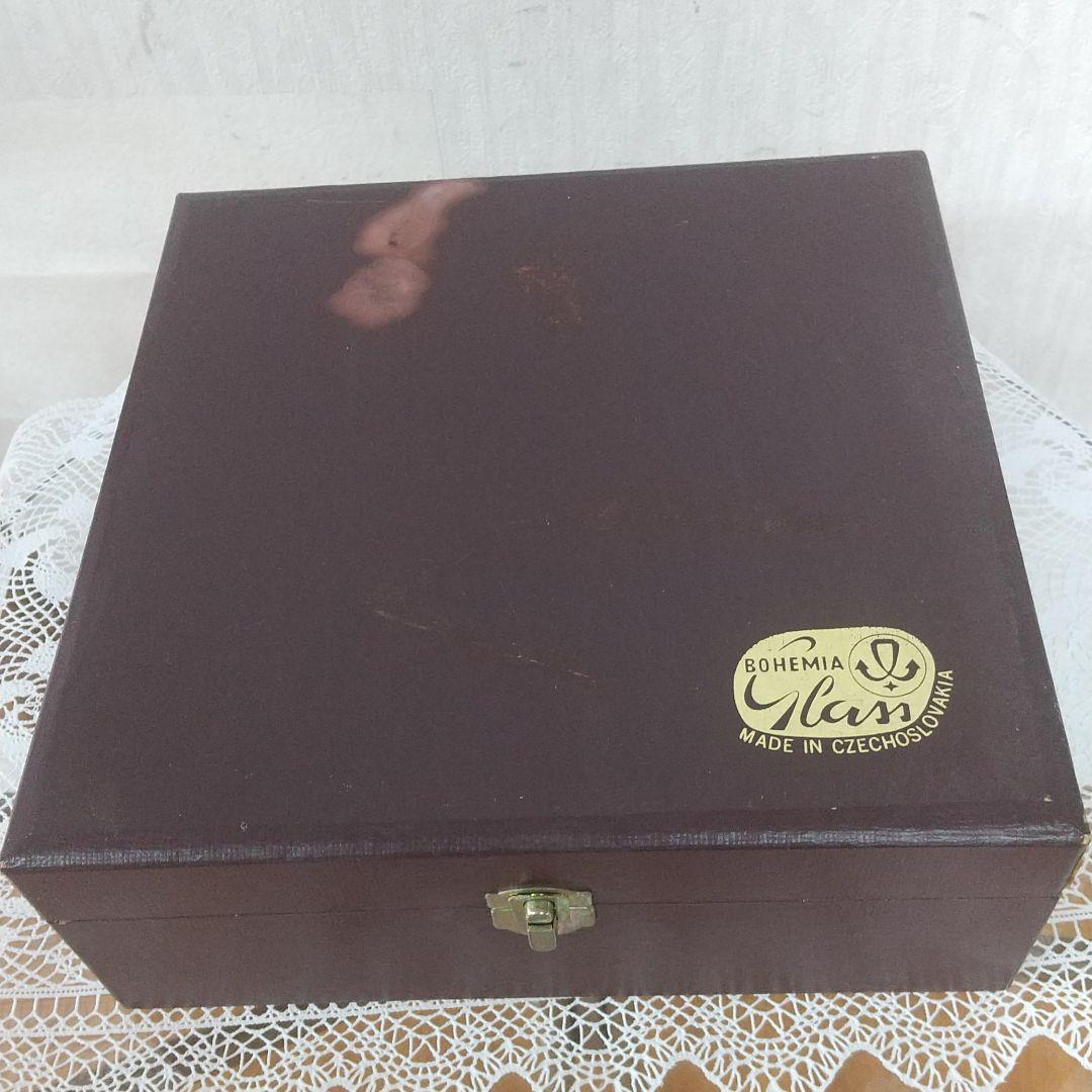 ❰希少旧チェコソロバキア❱未使用ボヘミアクリスタル灰皿 ハンドカット 箱付き