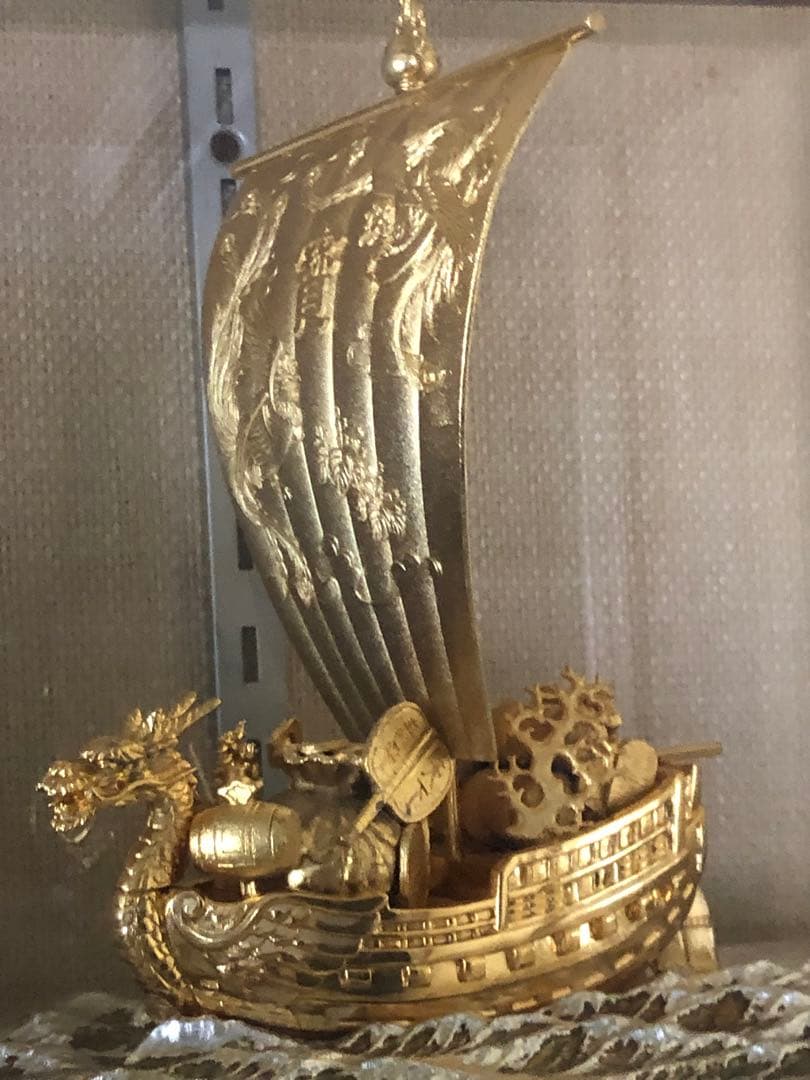 飛竜宝船　亜鉛合金製ケース入置物　年代物　昭和アンティーク　レトロ　送料込み