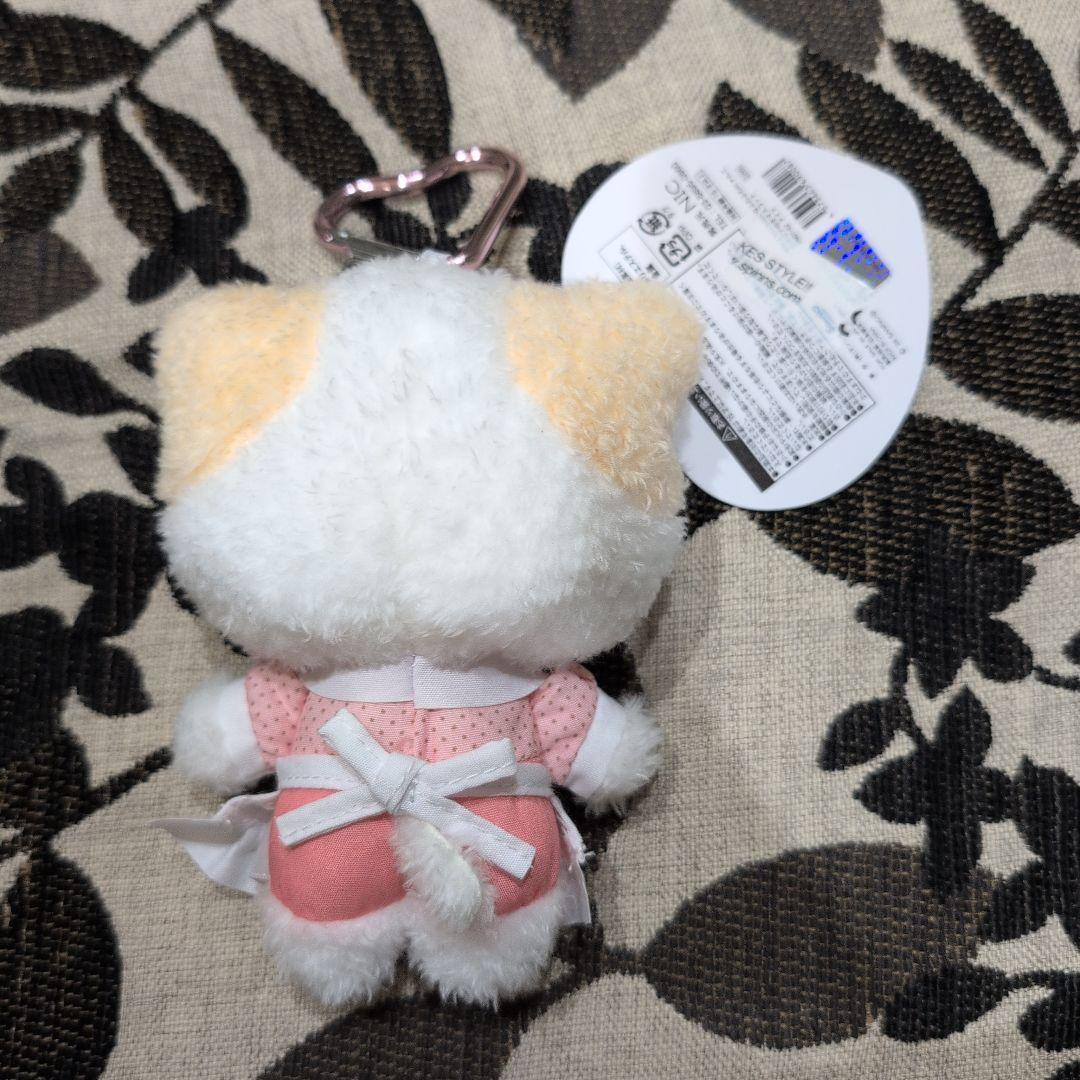 マシュマロみたいなふわふわにゃんこ カラビナ付きマスコット メイド