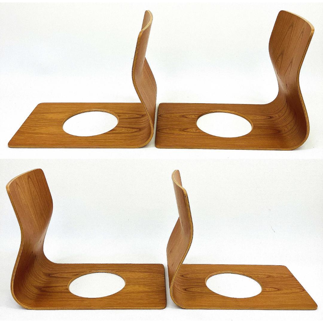 Tendo 天童木工 座椅子 2脚セット 藤森健次 曲げ木 ケヤキ板目