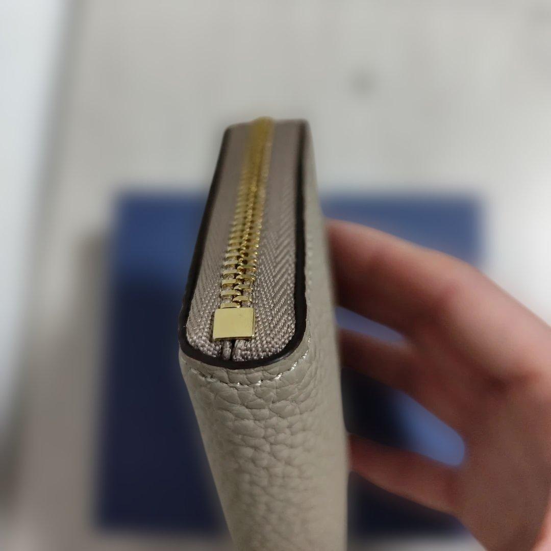 大峽製鞄　Lジップ札入れ　マルチケース　ライトグレー