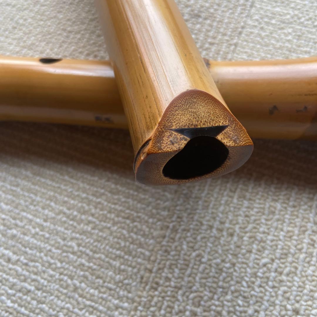 227 尺八本体 一尺八寸管　是童？銘ニ印　竹製